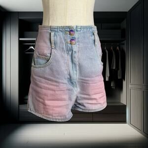 Women's Gradient Washed Denim Shorts (FR 38)